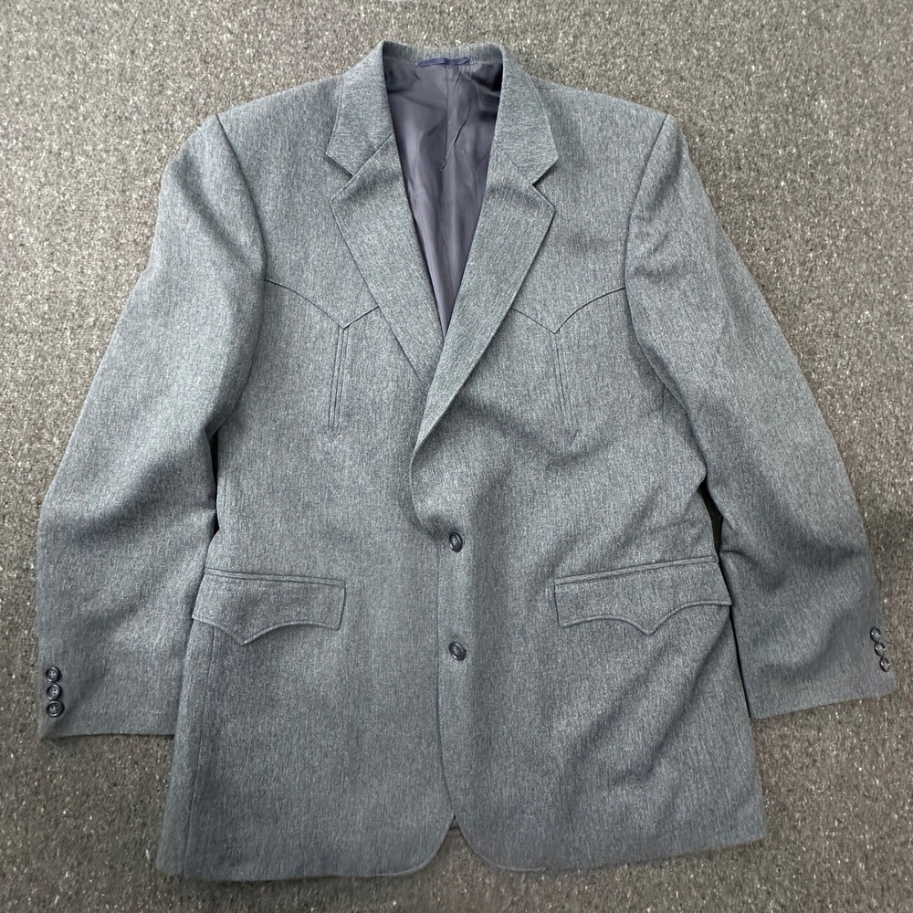 Circle S Dallas Texas Boise Western Suit 46L Charcoal Gray Jacket 38W Trousers - Picture 2 of 16
